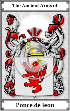Ponce de leon Family Crest Download (JPG)  Book Plated - 150 DPI